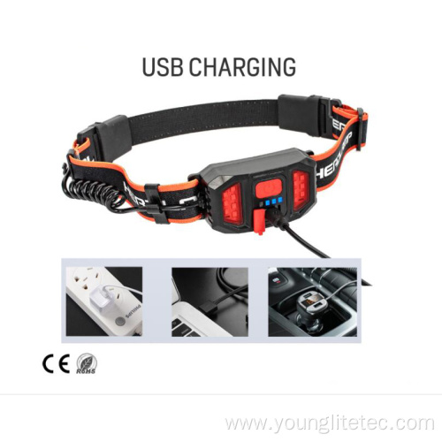 USB Rechareable Belt COB Headlamp Patch Headlamp